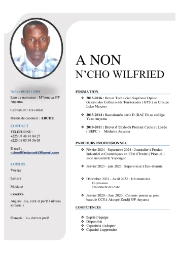 Anon Ncho wilfried